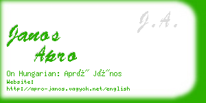 janos apro business card