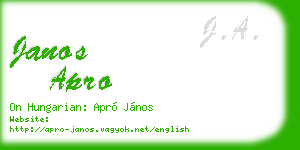 janos apro business card